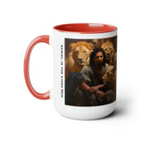 Daniel In The Lions Den - 15oz mug - two-tone