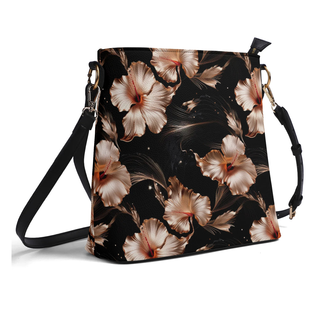 Rose Gold Blooms - Bucket-Style handbag