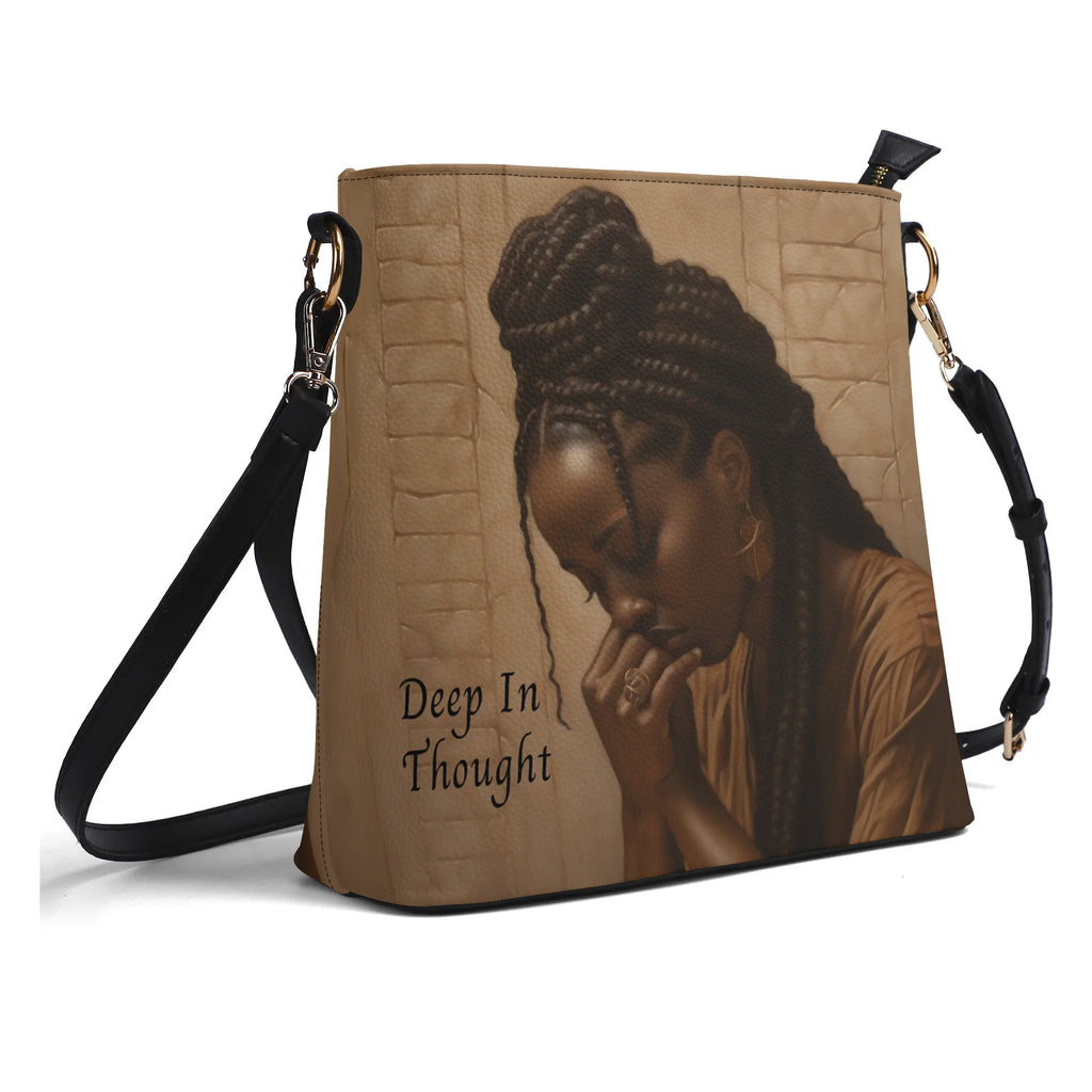 Deep In Thought - Bucket-Style Handbag