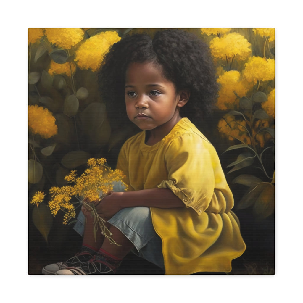 Little Yellow Flower - canvas gallery wrap