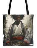 Black Samurai Warrior - tote bag