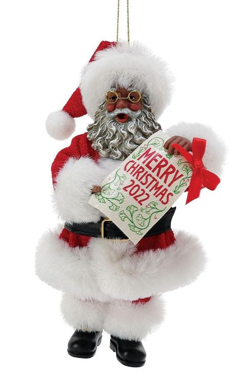 Merry Christmas - Black Santa ornament - 2022