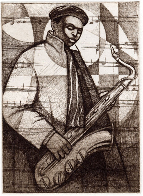 In A Mellow Tone - 8x11 limited edition etching - Keith Mallett