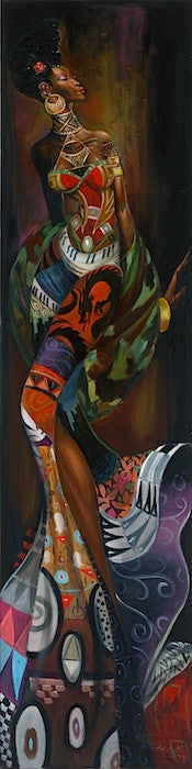 Sankofa - 11x47 giclee on canvas - Frank Morrison