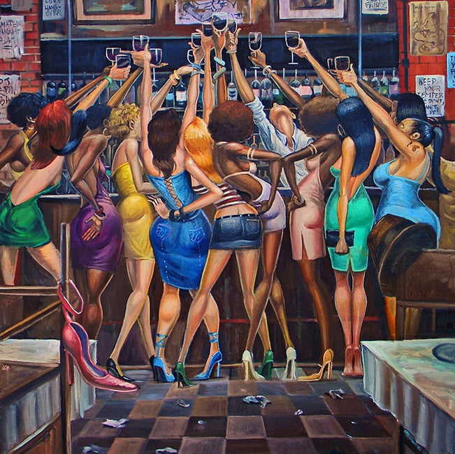 Ladies Night - 30x30 giclee on canvas - Frank Morrison
