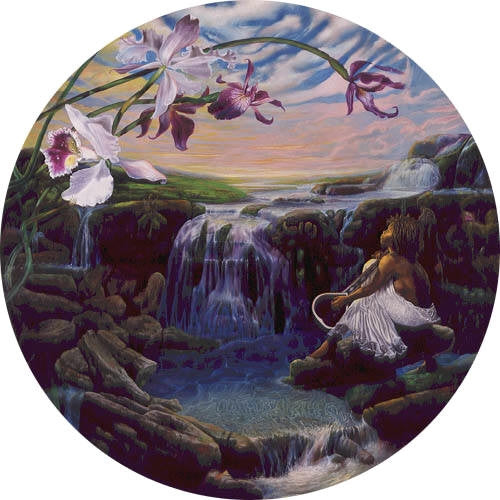 A Flowers Song - 20 inch diameter print - Michael Anthony Brown