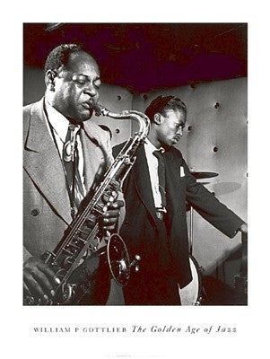 Coleman Hawkins and Miles Davis - 32x24 - photo poster - William Gottlieb - 2264