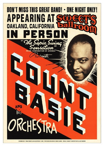 Count Basie Sweets Ballroom Oakland 1939 - 24x17 - concert poster