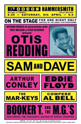 Otis Redding London England 1967 - 23x15 - concert poster