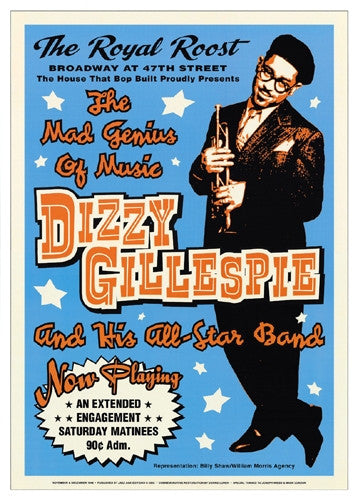 Dizzy Gillespie Royal Roost NYC 1948 - 24x17 - concert poster