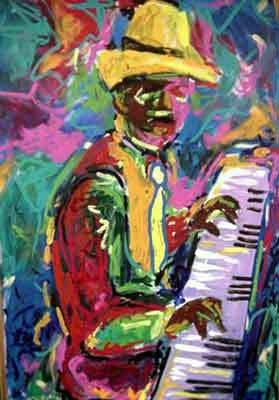Piano Man - 33x22 limited edition giclee - Ted Ellis