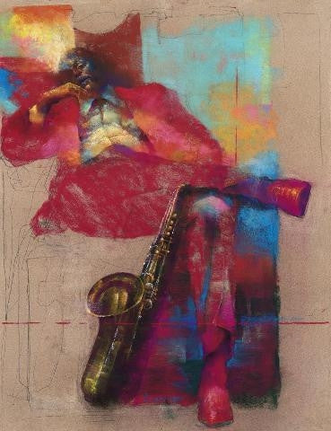 Sax - 17x22 limited edition giclee - Paul Goodnight