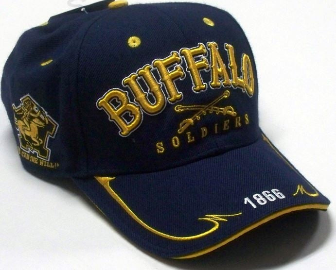 Buffalo Soldiers cap with swords on front - navy
