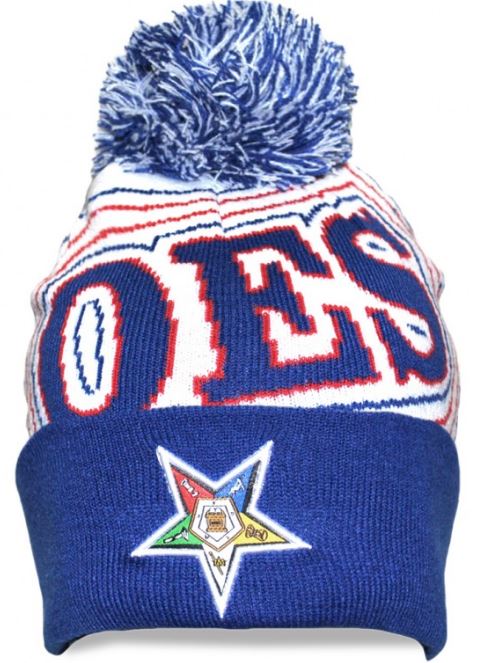 Eastern Star cap - white knit cap with ball