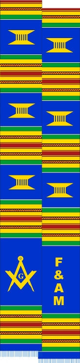 z-Masons stole - F and A M - blue and gold