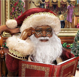 Storytelling Santa with John Holyfield art - African American Santa Claus