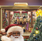 Storytelling Santa with John Holyfield art - African American Santa Claus