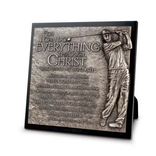 Sculpture Plaque - Golfer - I Can Do All Things
