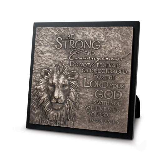 Sculpture Plaque - Lion - Be Strong and Courageous