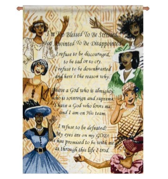 Too Blessed Poem - 26x36 wall hanging
