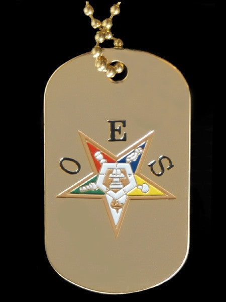 Eastern Star dogtag with chain - gold