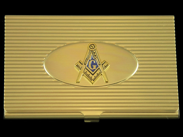 Mason business card holder - gold
