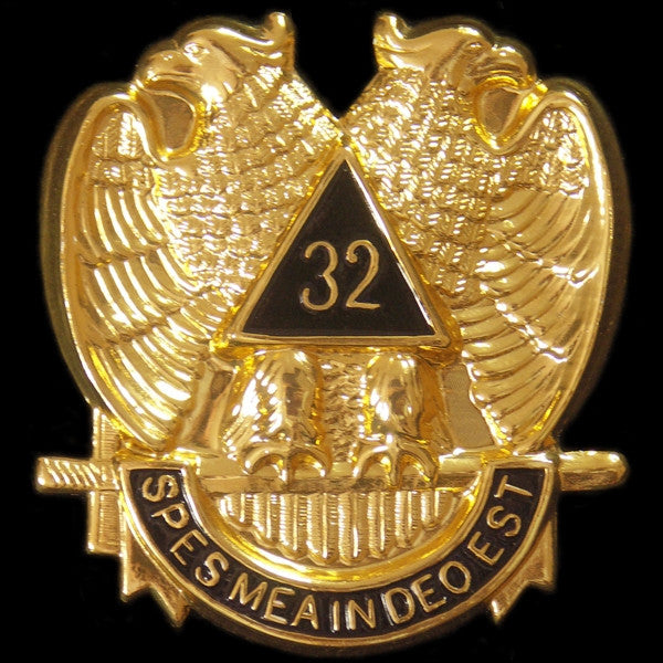Masonic car emblem - 32nd wings-down die-cut