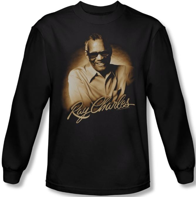 Ray Charles - Sepia Portrait - long sleeve t-shirt