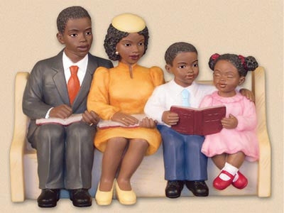 Church Pew - Happy Family - figurine