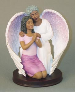 Praying Guardian with woman - figurine