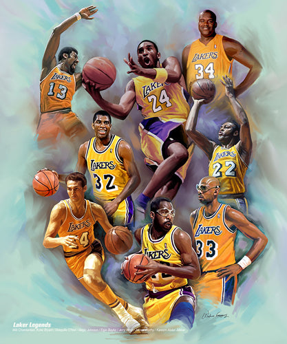 Lakers Legends - 24x20 - print - Wishum Gregory