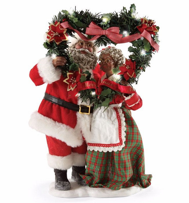 Evergreen Love - African American Mr and Mrs Santa Claus