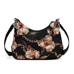 Rose Gold Blooms - Cross-body Bag w/Chain