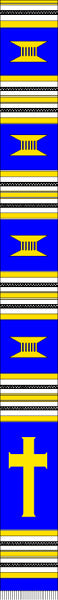 Clergy stole - blue-white-gold