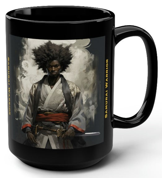 Black Samurai Warrior - 15oz mug - black