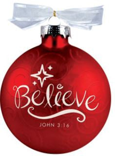 Christmas Swirls ornament - Believe