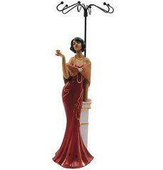 Elegant Lady jewelry holder figurine - red dress