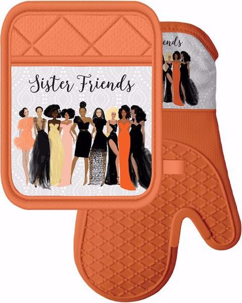 Sister Friends - oven mitt - pot holder