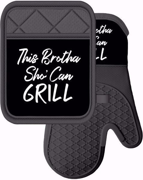 This Brotha Can Grill - oven mitt - pot holder