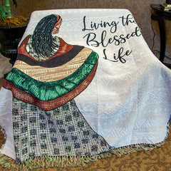 Living The Blessed Life - tapestry throw