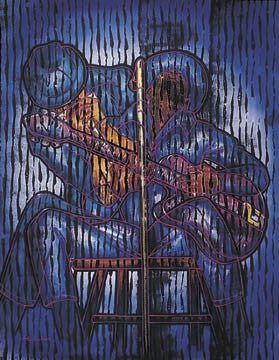 Indigo Blues 24x30 limited edition print - Larry Poncho Brown