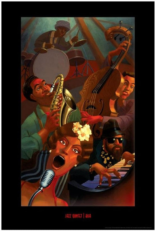 Jazz Quintet - 36x21 print - Justin Bua
