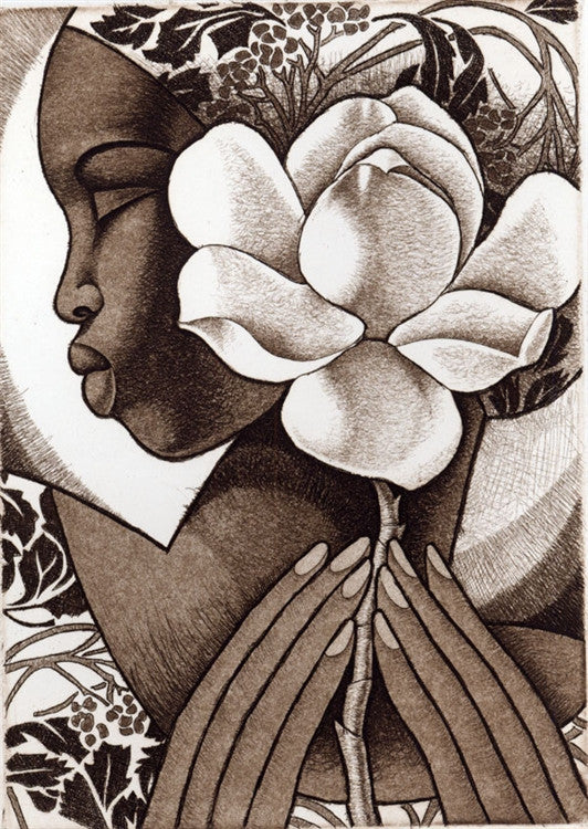 Magnolia - 15x11 limited edition etching - Keith Mallett