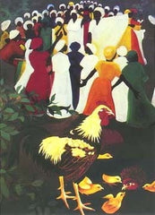 Chickens at Revival - limited edition print - Bernard Hoyes