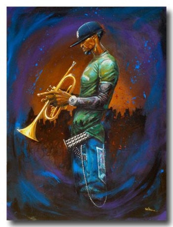 Blue Notes - 24x36 giclee on canvas - Frank Morrison