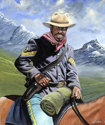 Buffalo Soldier On Patrol - 24x18 - limited edition print - John W. Jones