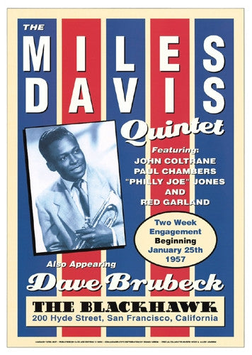 Miles Davis Quintet at the Blackhawk 1957 - 24x27 - concert poster
