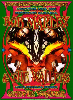 Bob Marley And Stevie Wonder Kingston Jamaica 1975 - 19x14 - concert poster