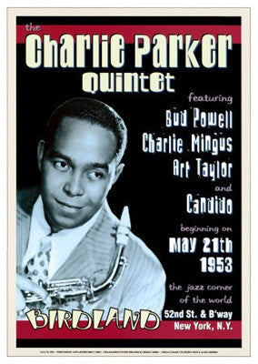 Charlie Parker Quintet Birdland NYC 1953 - 24x17 - concert poster