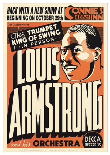 Louis Armstrong Connies Inn NYC 1935 - 24x17 - concert poster